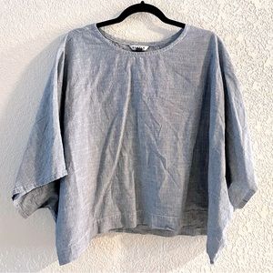 Cute, Flowy Nettle Top! Blue with White Pinstripes. OS. Made in the USA!